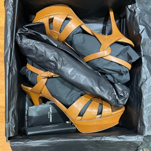 Saint Laurent brown leather strappy heels - MINT CONDITION - Picture 3 of 5